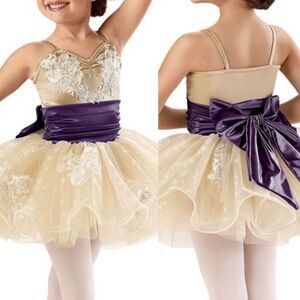 Weissman Dance costume ballet dress beige tan Once Upon A Dream 6939 child SC 6